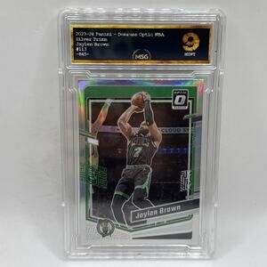 Jaylen Brown 2023-24 Optic Silver Holo #113 Boston Celtics NBA Graded 9 Mint